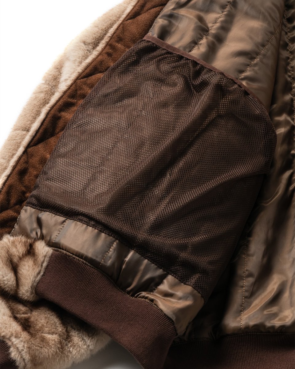 画像7: TIGHTBOOTH/T QUILT FUR MA-1（Brown）［TキルトファーMA-1-25秋冬］ (7)