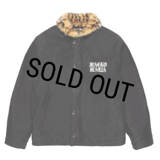 WACKO MARIA/LEOPARD FAUX FUR N-1 DECK JACKET（BLACK）［レオパード