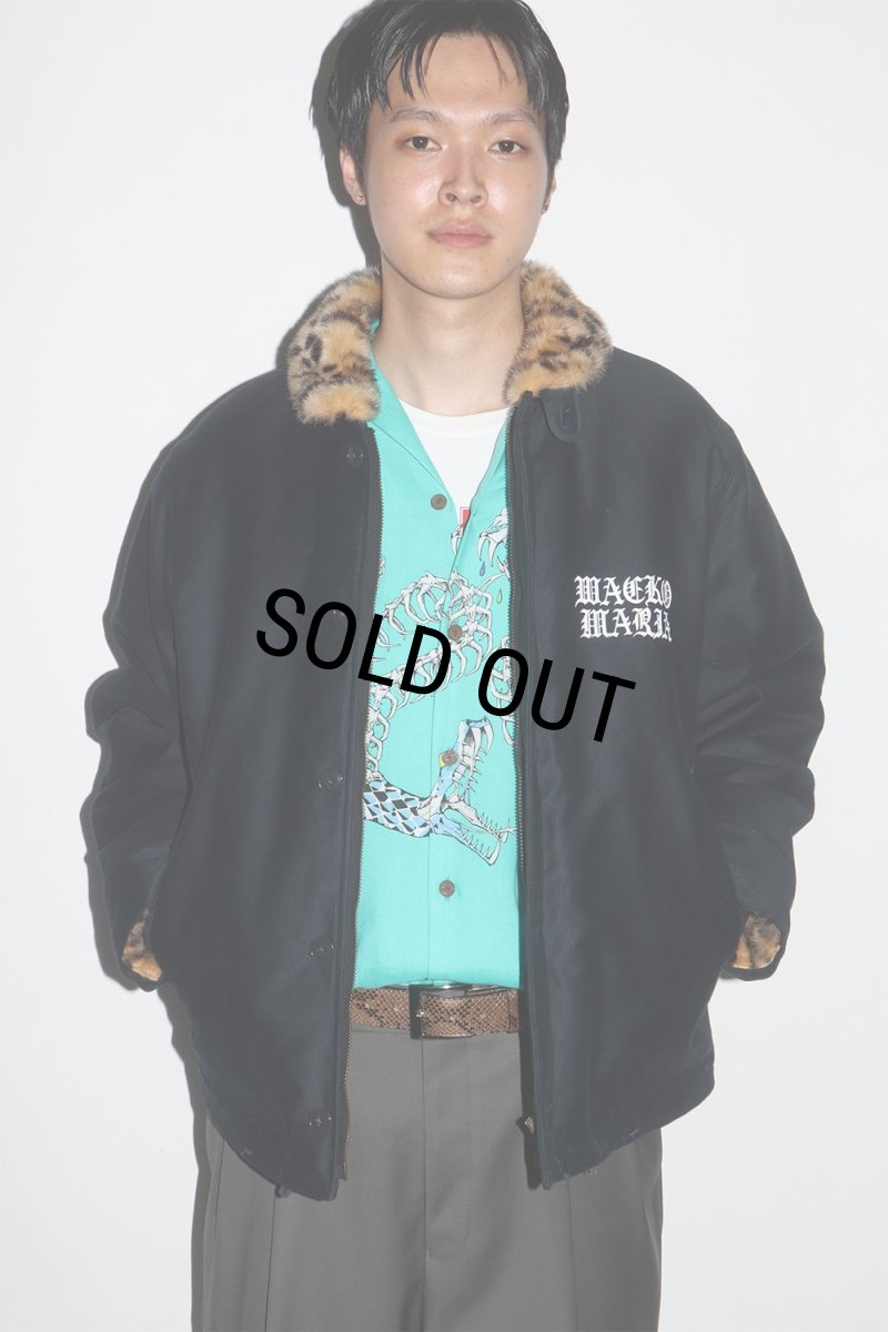 画像6: WACKO MARIA/LEOPARD FAUX FUR N-1 DECK JACKET（BLACK）［レオパードファーN-1デッキJKT-25秋冬］ (6)