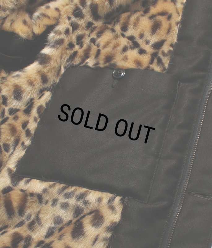 WACKO MARIA/LEOPARD FAUX FUR N-1 DECK JACKET（BLACK）［レオパード