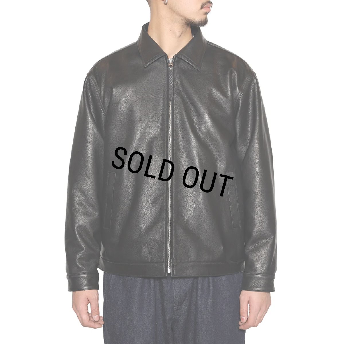 画像10: CALEE/LEATHER SWINGTOP ＜WITH PYTHON LEATHER＞（BLACK）［レザースウィングトップ-25秋冬］ (10)