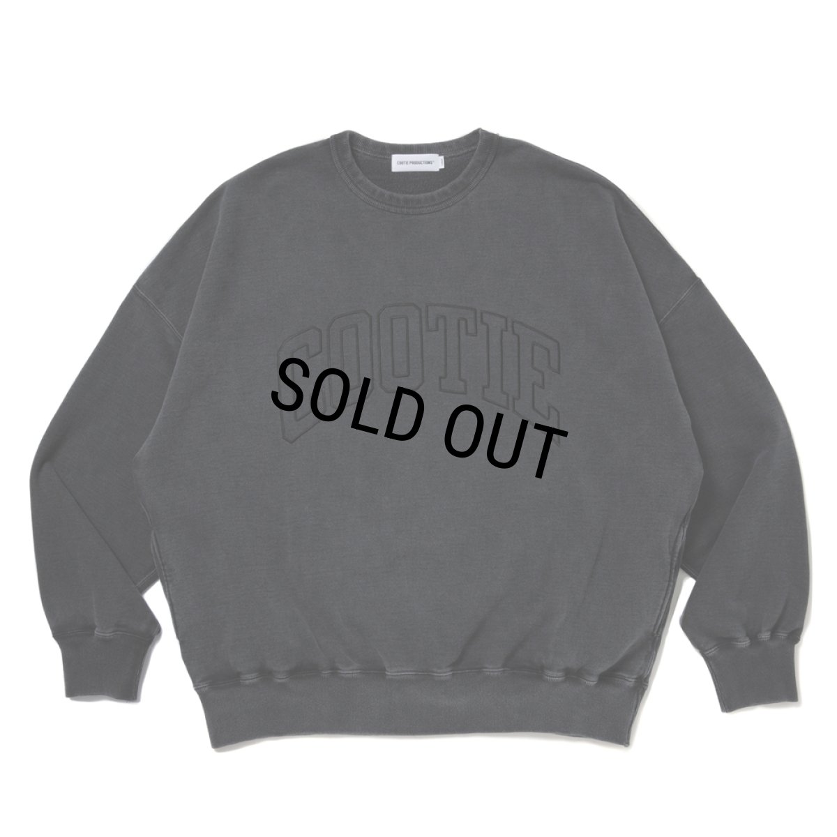 画像1: COOTIE PRODUCTIONS/Pigment Dyed Open End Yarn Sweat Crew（Black）［ピグメントダイスウェットクルー-25秋冬］ (1)