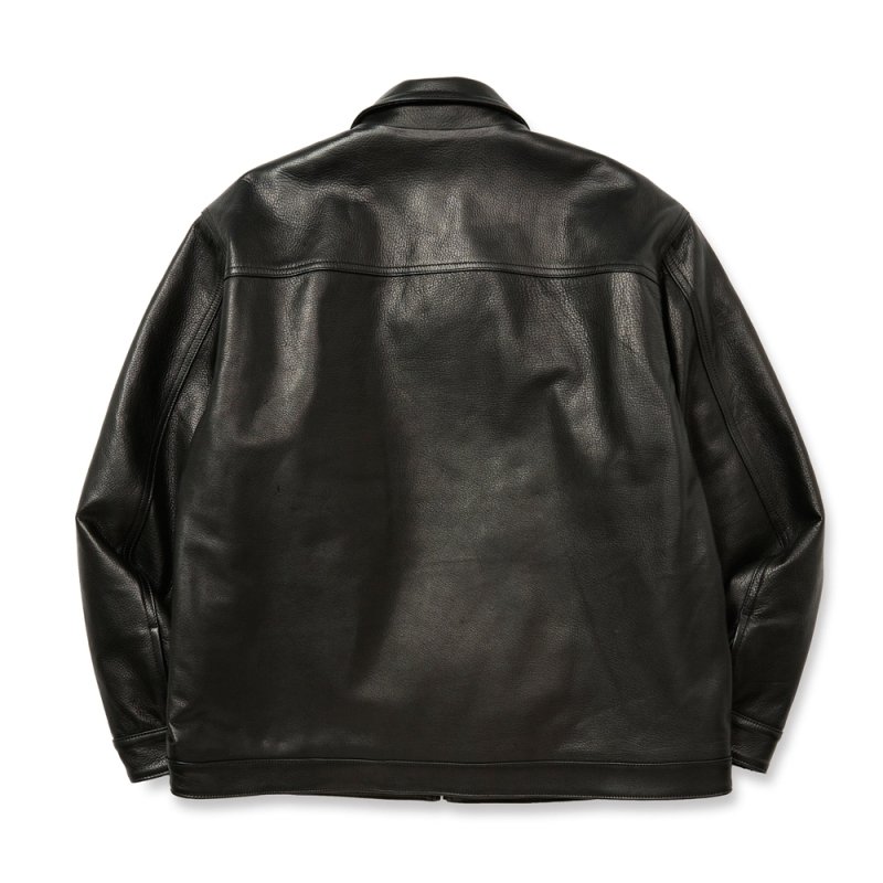 画像2: CALEE/LEATHER SWINGTOP ＜WITH PYTHON LEATHER＞（BLACK）［レザースウィングトップ-25秋冬］