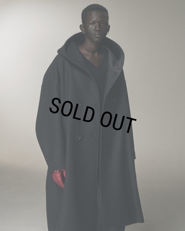 COOTIE PRODUCTIONS/Wool Melton Double Breasted Jedi Coat（Black
