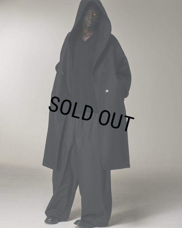 COOTIE PRODUCTIONS/Wool Melton Double Breasted Jedi Coat（Black