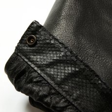 画像8: CALEE/LEATHER SWINGTOP ＜WITH PYTHON LEATHER＞（BLACK）［レザースウィングトップ-25秋冬］ (8)