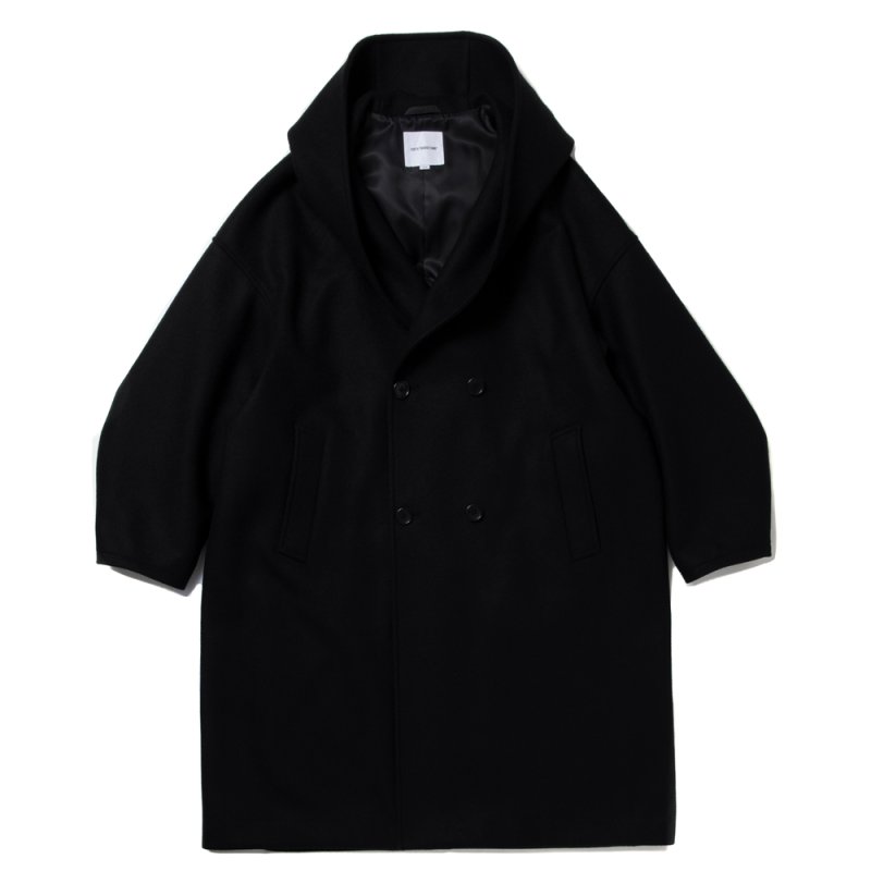 画像1: COOTIE PRODUCTIONS/Wool Melton Double Breasted Jedi Coat（Black）［ウールメルトンダブルブレステッドジェダイコート-25秋冬］