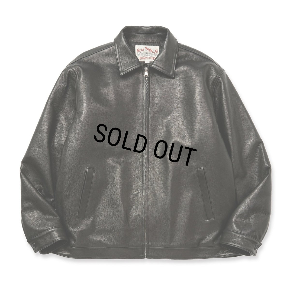 画像1: CALEE/LEATHER SWINGTOP ＜WITH PYTHON LEATHER＞（BLACK）［レザースウィングトップ-25秋冬］ (1)