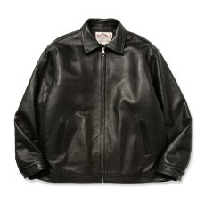 画像1: CALEE/LEATHER SWINGTOP ＜WITH PYTHON LEATHER＞（BLACK）［レザースウィングトップ-25秋冬］ (1)