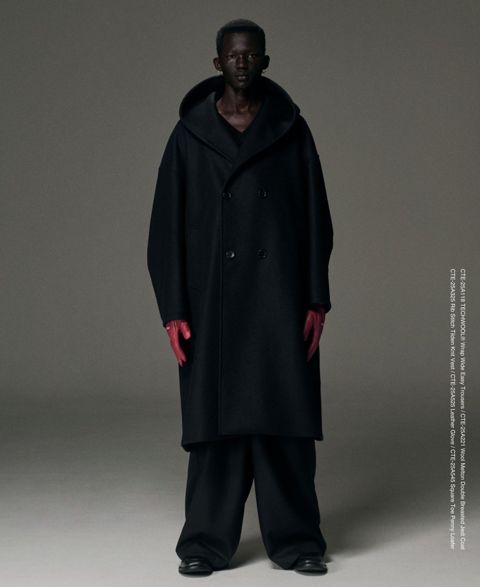 画像11: COOTIE PRODUCTIONS/Wool Melton Double Breasted Jedi Coat（Black）［ウールメルトンダブルブレステッドジェダイコート-25秋冬］ (11)