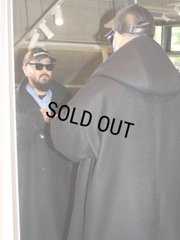 COOTIE PRODUCTIONS/Wool Melton Double Breasted Jedi Coat（Black