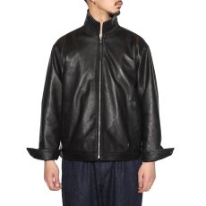 画像11: CALEE/LEATHER SWINGTOP ＜WITH PYTHON LEATHER＞（BLACK）［レザースウィングトップ-25秋冬］ (11)