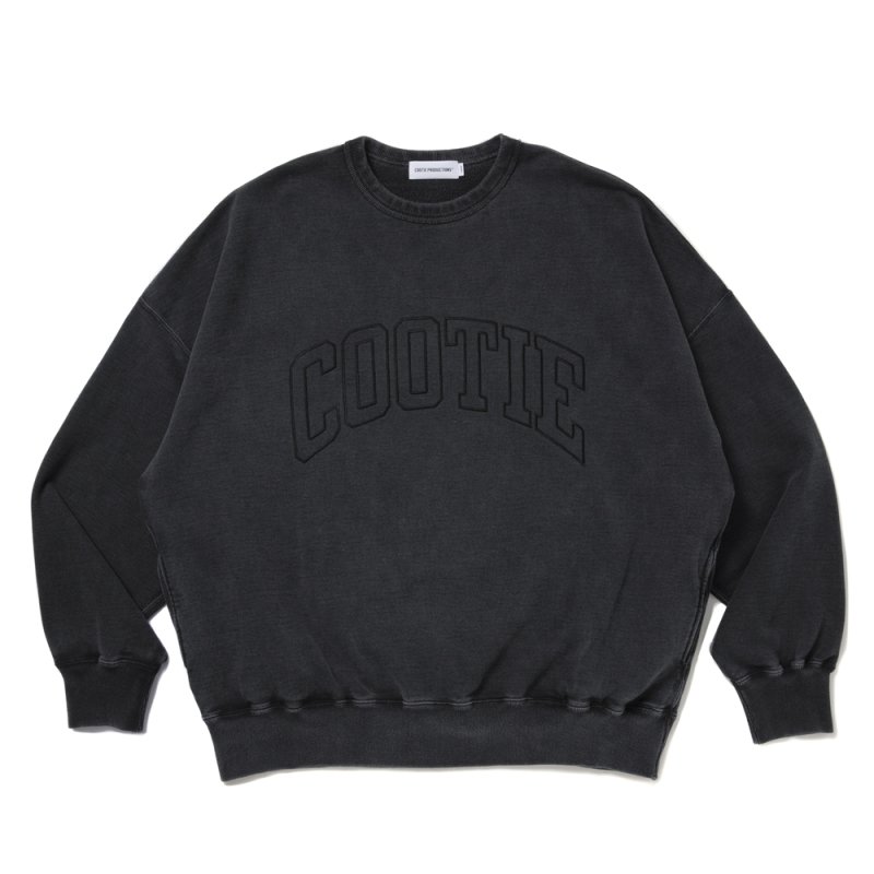 画像1: COOTIE PRODUCTIONS/Pigment Dyed Open End Yarn Sweat Crew（Black）［ピグメントダイスウェットクルー-25秋冬］