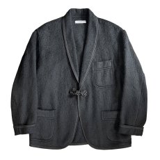 画像1: exodus/SHAGGY SMOKING JACKET（BLACK）［シャギースモーキングJKT-25秋冬］ (1)