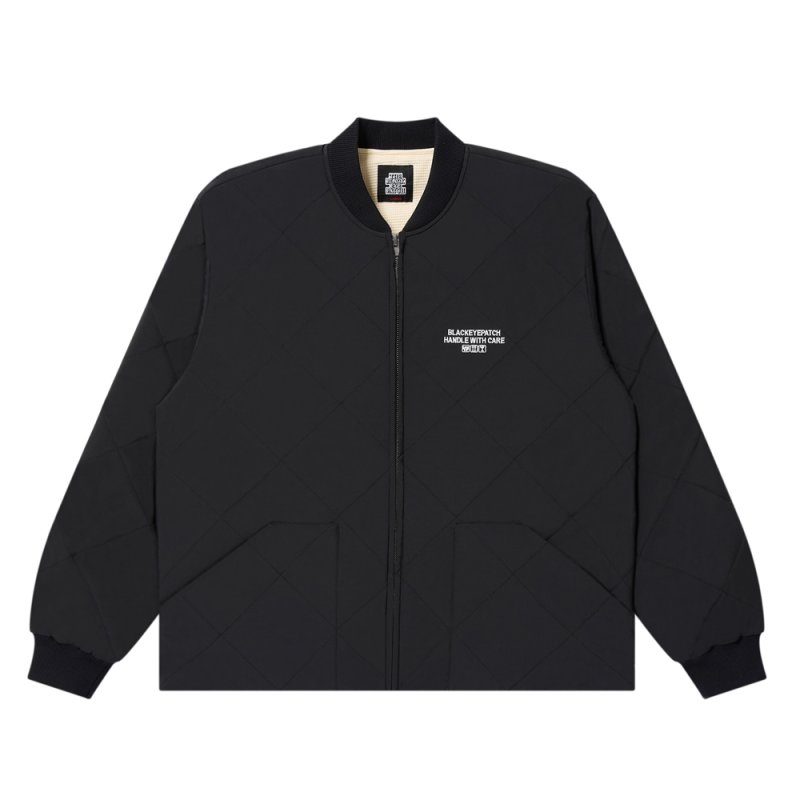 画像1: BlackEyePatch/HWC EMBROIDERED QUILTED JACKET(BLACK)