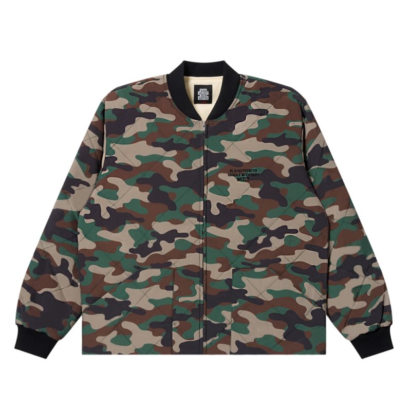 画像1: BlackEyePatch/HWC EMBROIDERED QUILTED JACKET(WOODLAND CAMO)