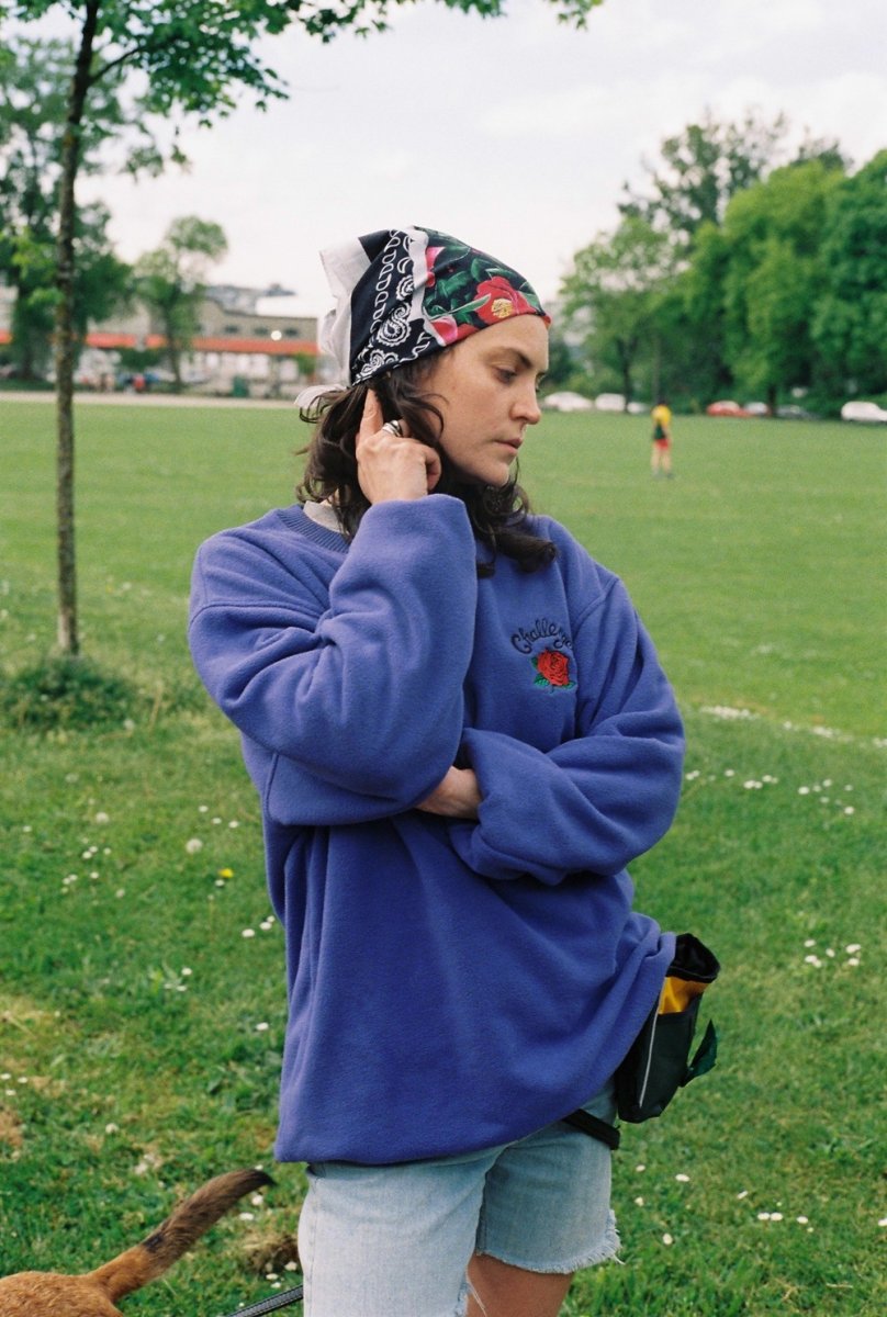 画像5: CHALLENGER/ROSE C/N FLEECE（BLUE）［ローズクルーネックフリース-25秋冬］ (5)