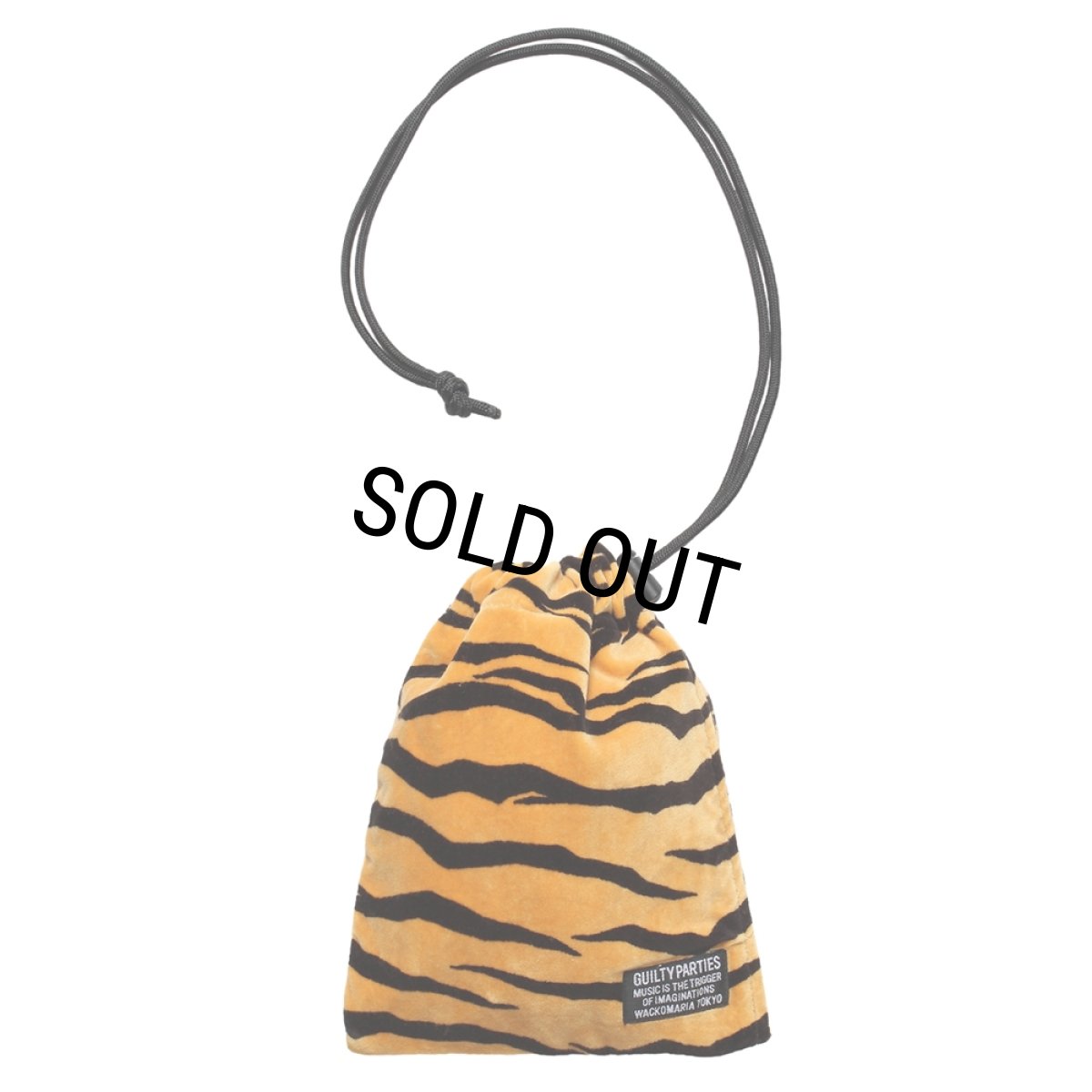 画像1: WACKO MARIA/TIGER VELOUR DRAWSTRING BAG（YELLOW）［タイガーベロアドローストリングバッグ-25秋冬］ (1)