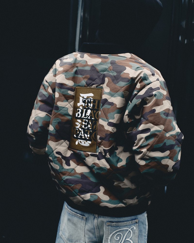 画像3: BlackEyePatch/HWC EMBROIDERED QUILTED JACKET(WOODLAND CAMO)