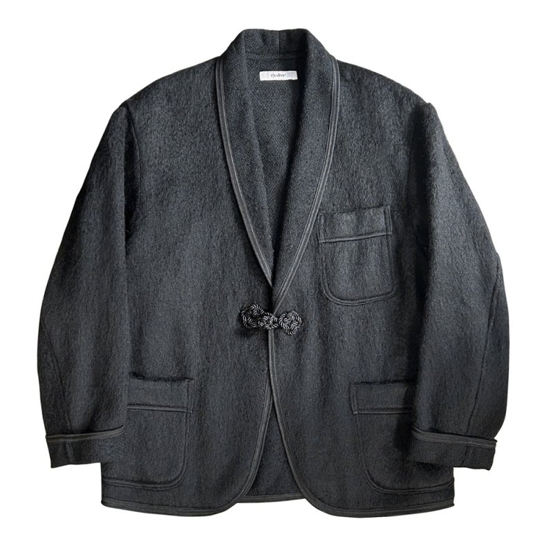 画像1: exodus/SHAGGY SMOKING JACKET（BLACK）［シャギースモーキングJKT-25秋冬］