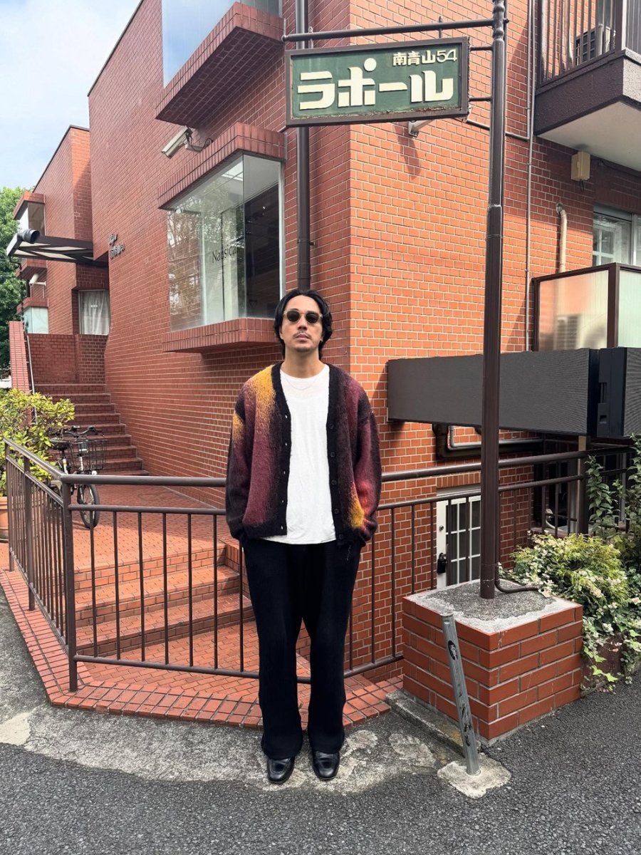 画像4: ROTTWEILER/R9 PAINTED CARDIGAN（BLACK）［ペインテッドモヘアカーディガン-25秋冬］ (4)