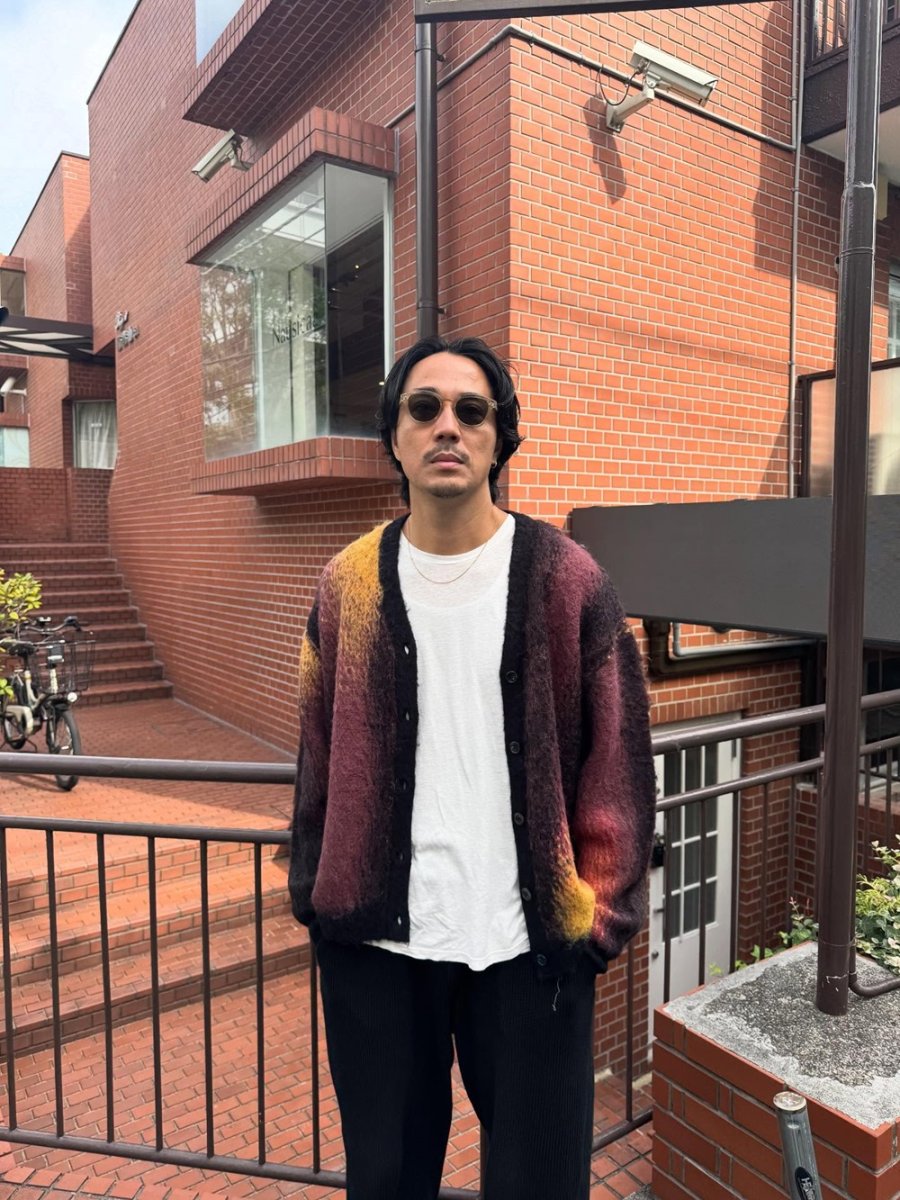 画像5: ROTTWEILER/R9 PAINTED CARDIGAN（BLACK）［ペインテッドモヘアカーディガン-25秋冬］ (5)