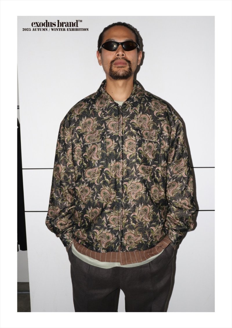 画像2: exodus/BUDS PAISLEY SWING TOP JACKET（D-GREY）［バッズペイズリースウィングトップJKT-25秋冬］