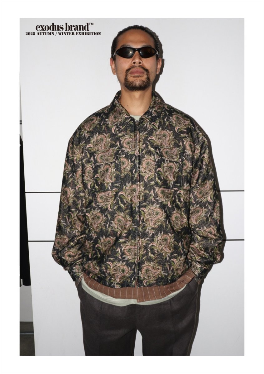 画像2: exodus/BUDS PAISLEY SWING TOP JACKET（D-GREY）［バッズペイズリースウィングトップJKT-25秋冬］ (2)