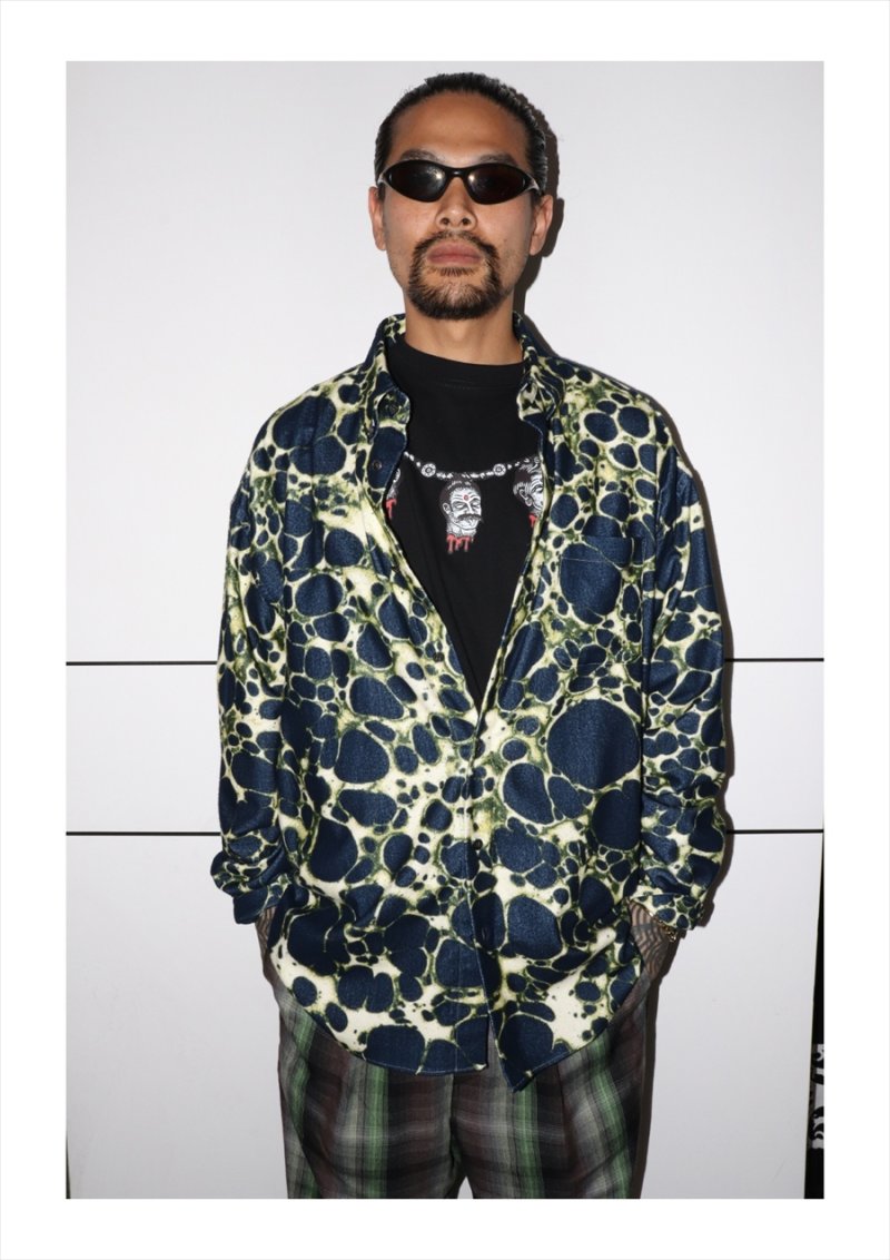 画像3: exodus/ABSTRACT SHATTER B.D SHIRT（NAVY）［アブストラクトシャッターB.Dシャツ-25秋冬］