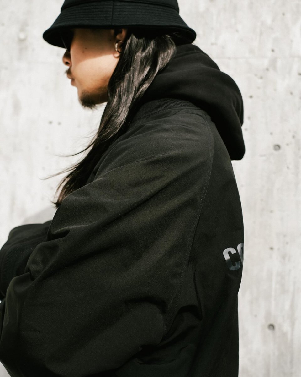 画像8: COOTIE PRODUCTIONS/T/C Weather Combination Hooded Blouson（Black/White）［フーデッドブルゾン-25秋冬］ (8)