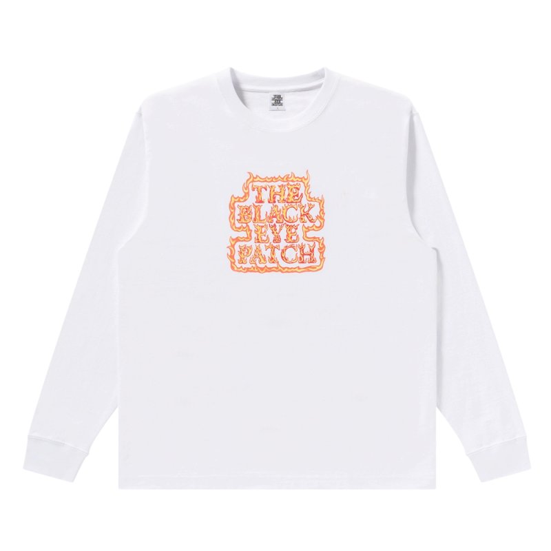 画像1: BlackEyePatch/FLAMED OG LABEL L/S TEE（WHITE）