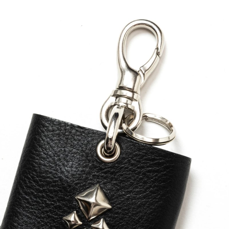 CALEE/STUDS LEATHER KEY CASE（BLACK）［スタッズレザーキーケース-26