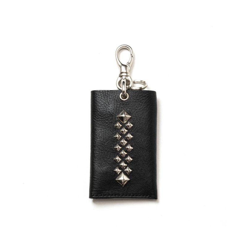 画像1: CALEE/STUDS LEATHER KEY CASE（BLACK）［スタッズレザーキーケース-25秋冬］