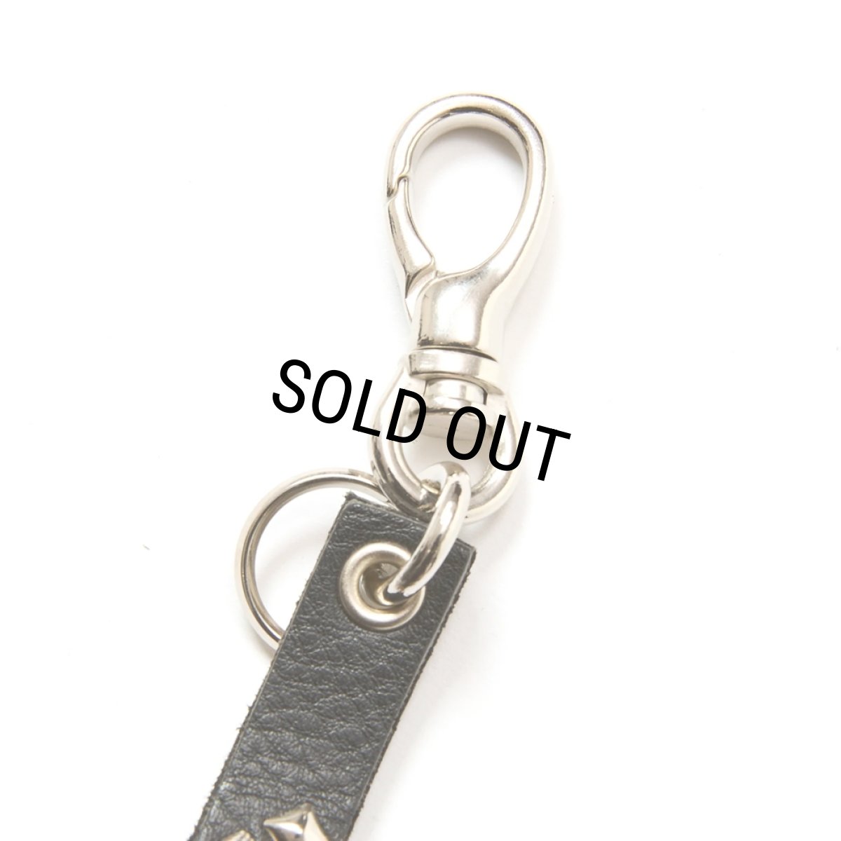 画像2: CALEE/STUDS LEATHER LONG KEY RING（BLACK）［スタッズレザーロングキーリング-25秋冬］ (2)