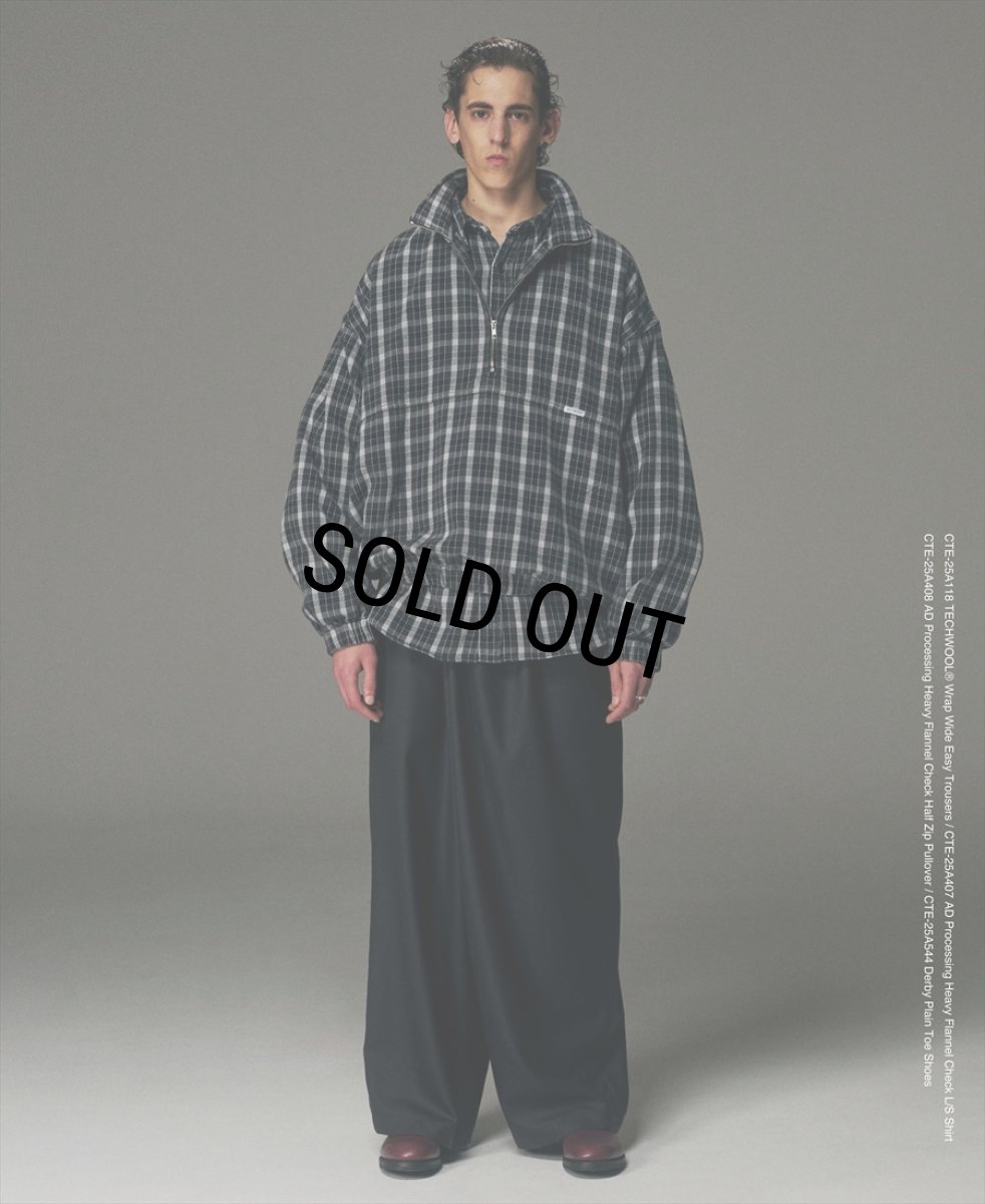 画像7: COOTIE PRODUCTIONS/AD Processing Heavy Flannel Check Half Zip Pullover（Black）［ヘビーフランネルチェックハーフジッププルオーバー-25秋冬］ (7)