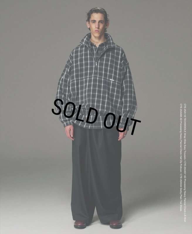 COOTIE PRODUCTIONS/AD Processing Heavy Flannel Check Half Zip