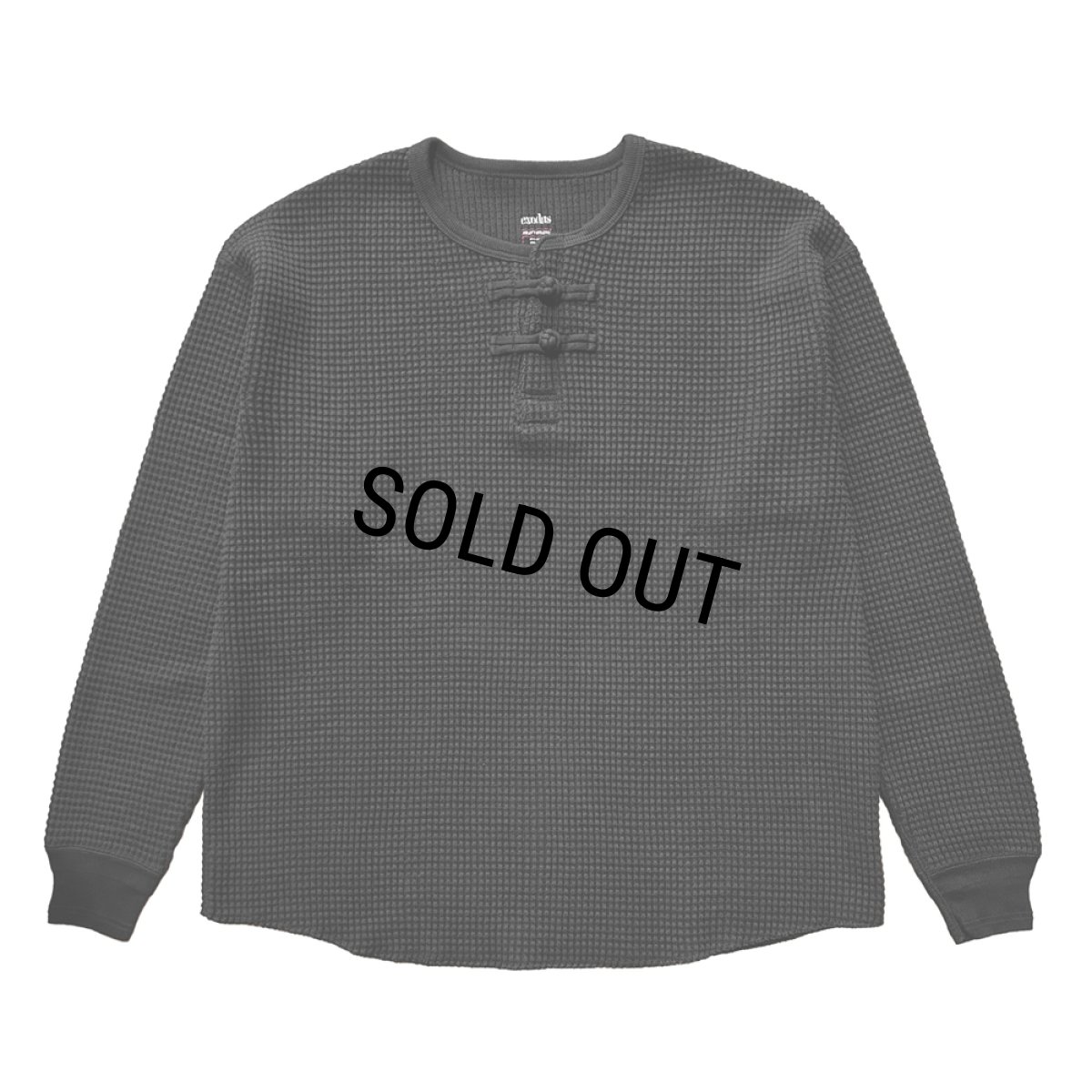 画像1: 【30％OFF】exodus brand/ORIENTAL HENRY NECK SHIRT（BLACK）［オリエンタルヘンリーネックサーマル-25秋冬］ (1)