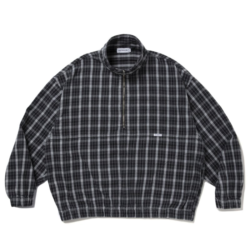 画像1: COOTIE PRODUCTIONS/AD Processing Heavy Flannel Check Half Zip Pullover（Black）［ヘビーフランネルチェックハーフジッププルオーバー-25秋冬］