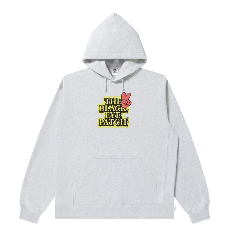 画像1: BlackEyePatch/PEACE SIGN OG LABEL HOODIE(ASH)