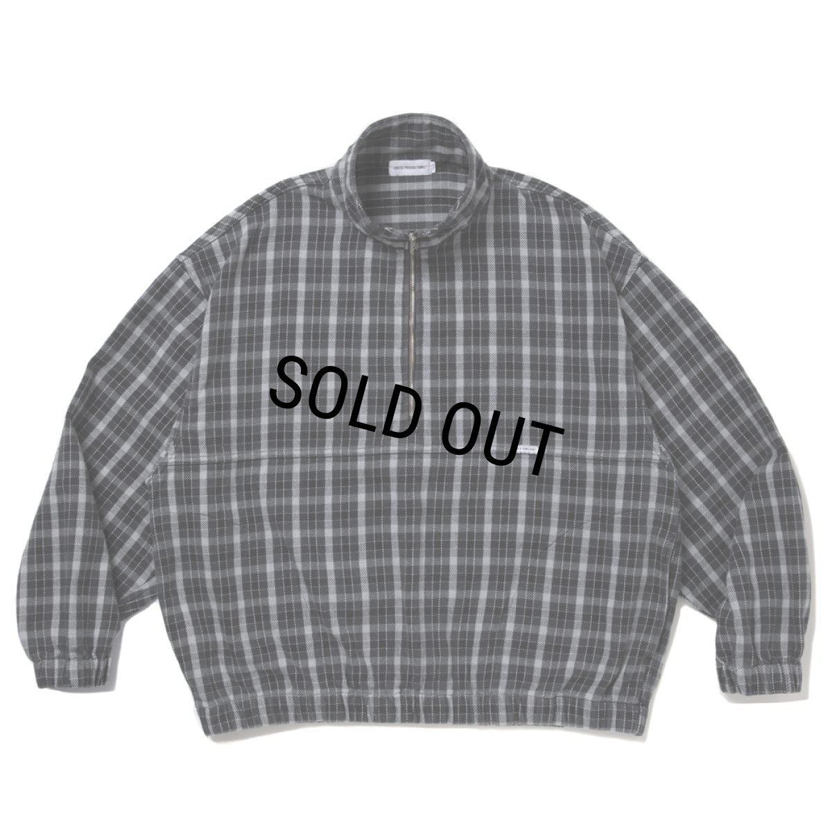 画像1: COOTIE PRODUCTIONS/AD Processing Heavy Flannel Check Half Zip Pullover（Black）［ヘビーフランネルチェックハーフジッププルオーバー-25秋冬］ (1)