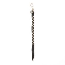 画像1: CALEE/STUDS LEATHER LONG KEY RING（BLACK）［スタッズレザーロングキーリング-25秋冬］ (1)
