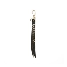 画像1: CALEE/STUDS LEATHER SHORT KEY RING（BLACK）［スタッズレザーショートキーリング-25秋冬］ (1)