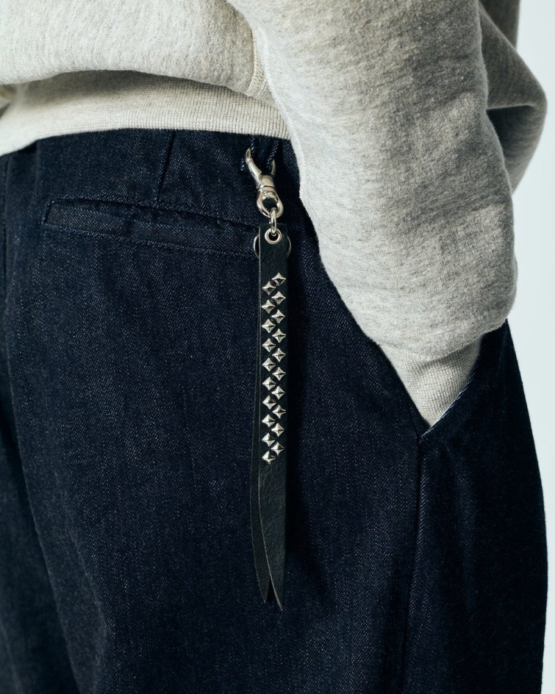 画像3: CALEE/STUDS LEATHER SHORT KEY RING（BLACK）［スタッズレザーショートキーリング-25秋冬］