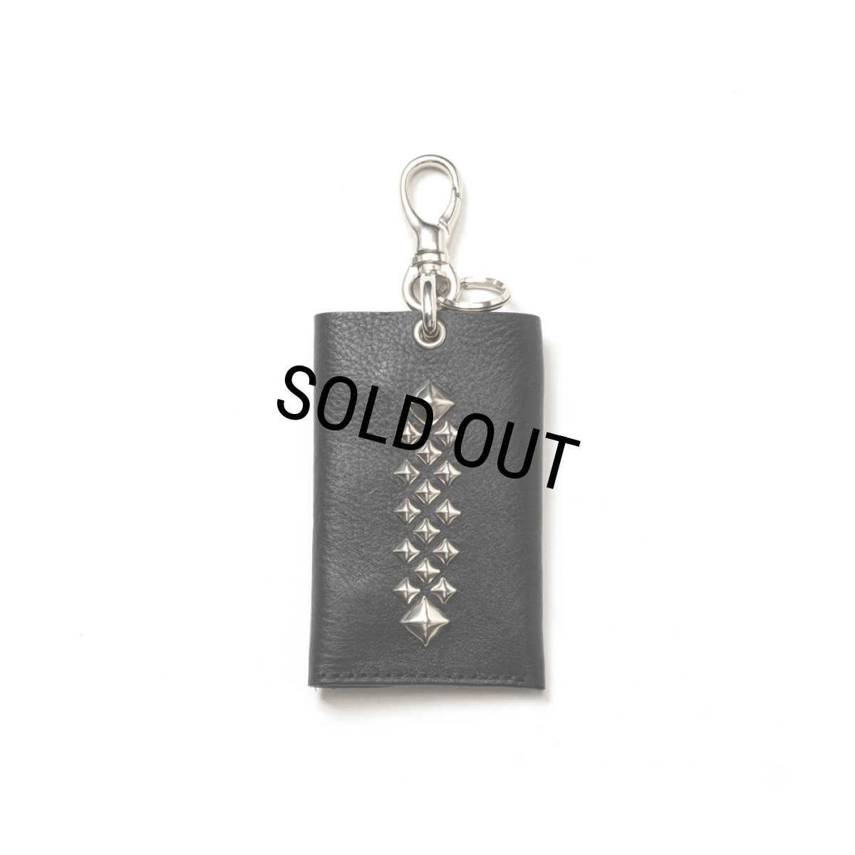画像1: CALEE/STUDS LEATHER KEY CASE（BLACK）［スタッズレザーキーケース-25秋冬］ (1)