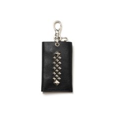 画像1: CALEE/STUDS LEATHER KEY CASE（BLACK）［スタッズレザーキーケース-25秋冬］ (1)