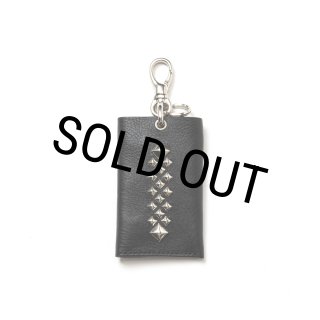 CALEE/STUDS LEATHER KEY CASE（BLACK）［スタッズレザーキーケース-25