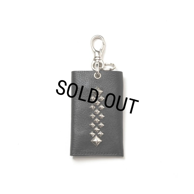 calee スタッズ　キーホルダー　キーケース CALEE/STUDS LEATHER KEY CASE（BLACK）［スタッズレザーキーケース-25
