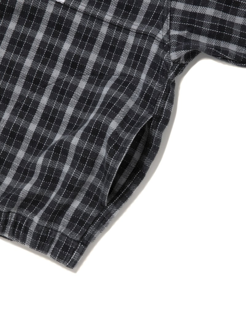 画像2: COOTIE PRODUCTIONS/AD Processing Heavy Flannel Check Half Zip Pullover（Black）［ヘビーフランネルチェックハーフジッププルオーバー-25秋冬］