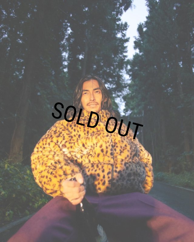 WACKO MARIA/NANGA / LEOPARD FAUX FUR DOWN JACKET（BEIGE