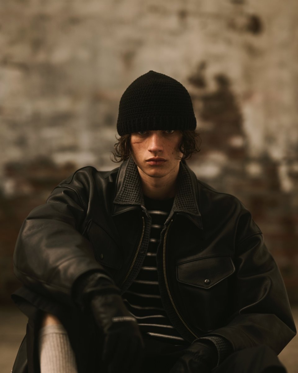 画像3: COOTIE PRODUCTIONS/Crochet Cuffless Beanie（Black）［カフレスビーニー-25秋冬］ (3)